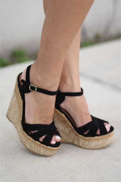 women s black wedge.